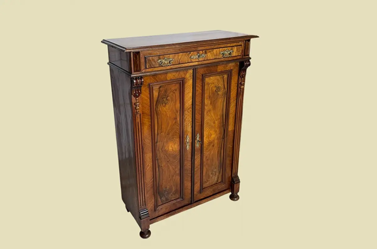 1880er Vertiko Gründerzeit ANTIK Nußbaum Kommode Schrank von 1880 3