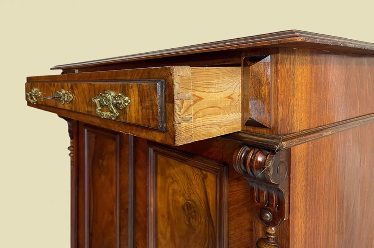 1880er Vertiko Gründerzeit ANTIK Nußbaum Kommode Schrank von 1880 7