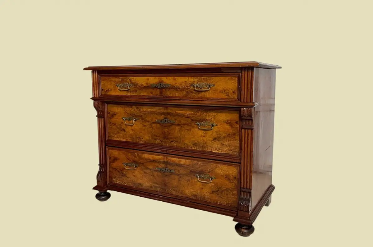 1880er Kommode ANTIK Gründerzeit Nußbaum Sideboard Schrank von 1880 1