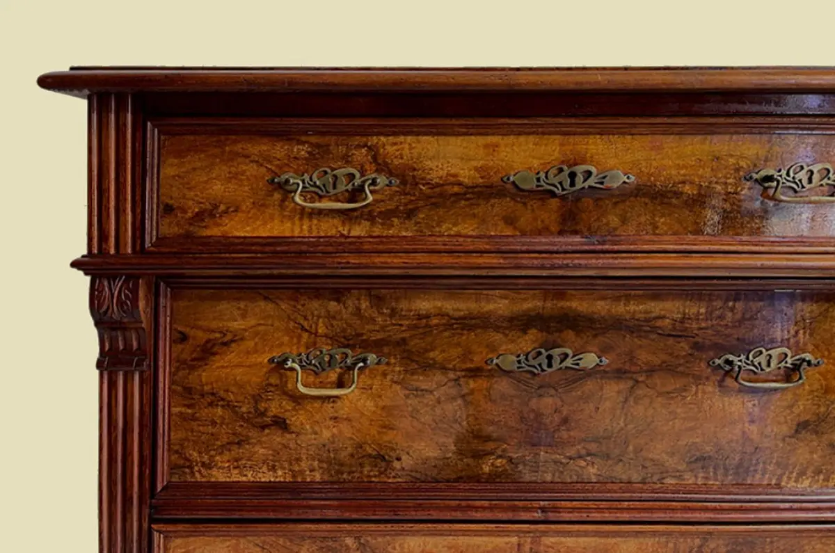 1880er Kommode ANTIK Gründerzeit Nußbaum Sideboard Schrank von 1880 10