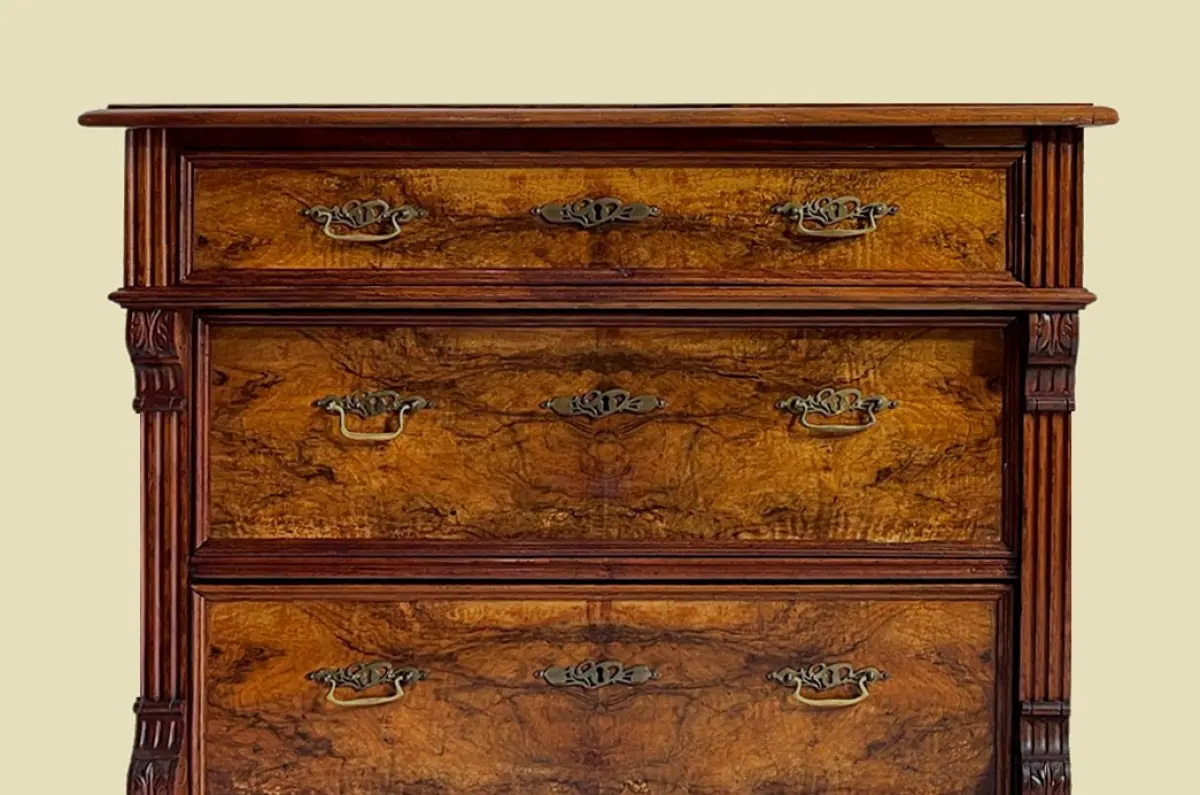 1880er Kommode ANTIK Gründerzeit Nußbaum Sideboard Schrank von 1880 15
