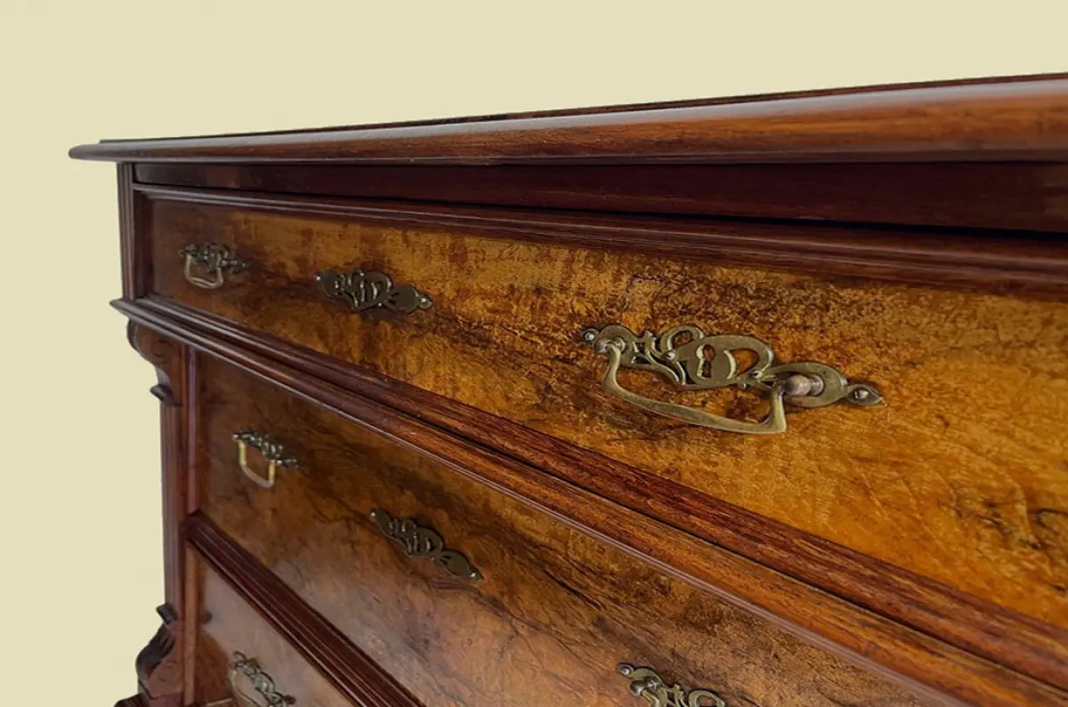 1880er Kommode ANTIK Gründerzeit Nußbaum Sideboard Schrank von 1880 9