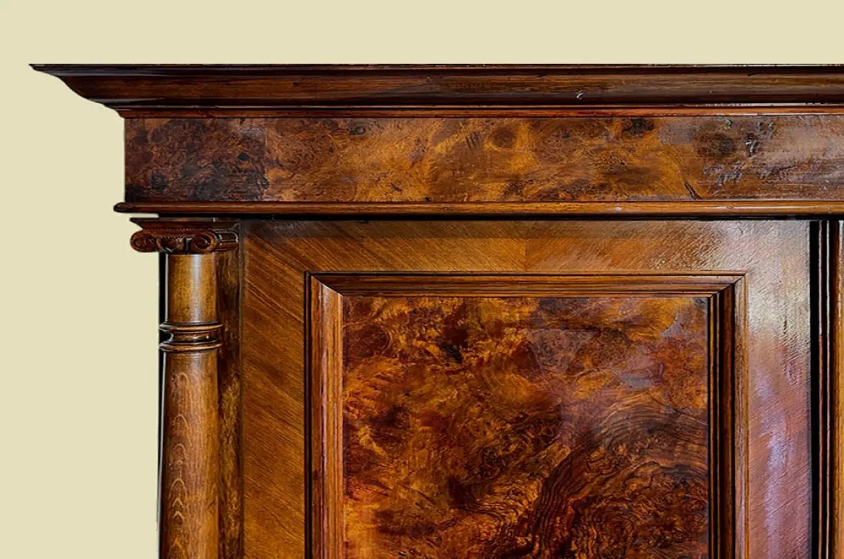 1880er Kleiderschrank ANTIK Gründerzeit Nußbaum Säulen Schrank von 1880 10
