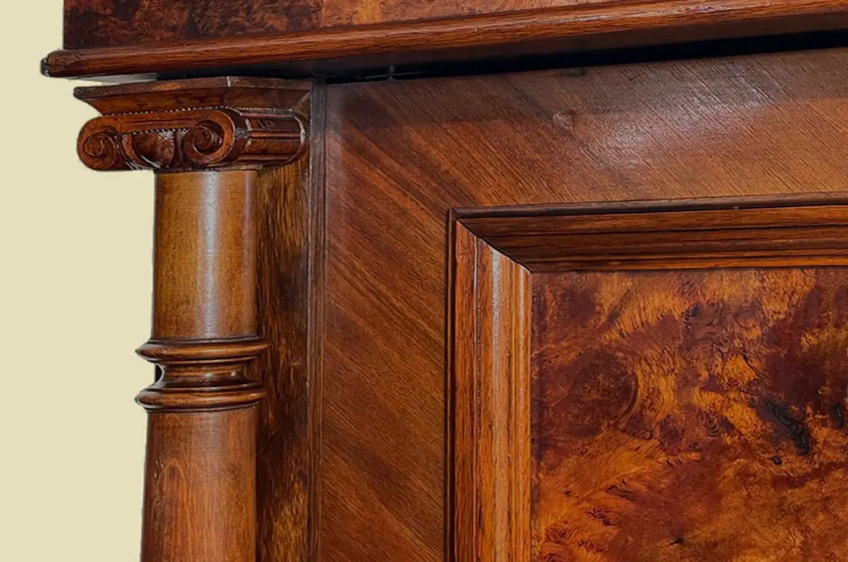1880er Kleiderschrank ANTIK Gründerzeit Nußbaum Säulen Schrank von 1880 11