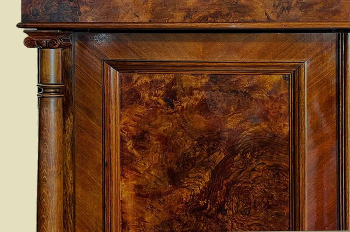 1880er Kleiderschrank ANTIK Gründerzeit Nußbaum Säulen Schrank von 1880 15