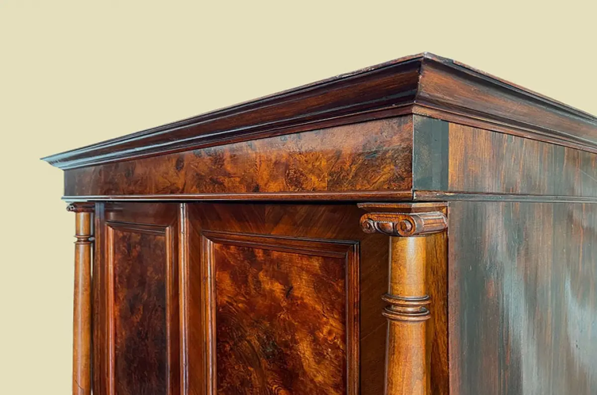 1880er Kleiderschrank ANTIK Gründerzeit Nußbaum Säulen Schrank von 1880 8