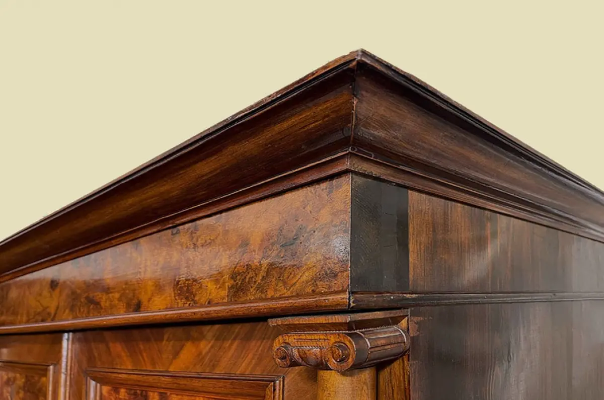 1880er Kleiderschrank ANTIK Gründerzeit Nußbaum Säulen Schrank von 1880 9