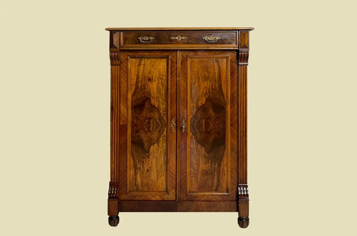 1880er Vertiko Gründerzeit ANTIK Nußbaum Kommode Schrank von 1880