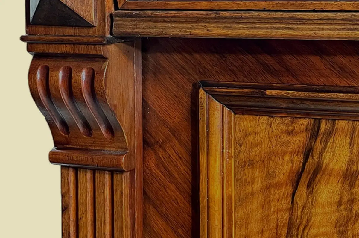 1880er Vertiko Gründerzeit ANTIK Nußbaum Kommode Schrank von 1880 11