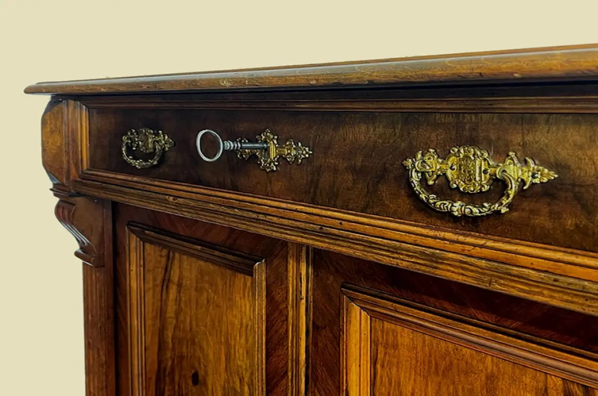 1880er Vertiko Gründerzeit ANTIK Nußbaum Kommode Schrank von 1880 9