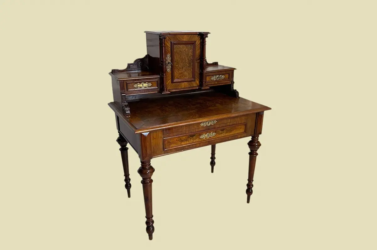 1880er Damen Schreibtisch ANTIK Gründerzeit Nußbaum Sekretär Tisch von 1880 0
