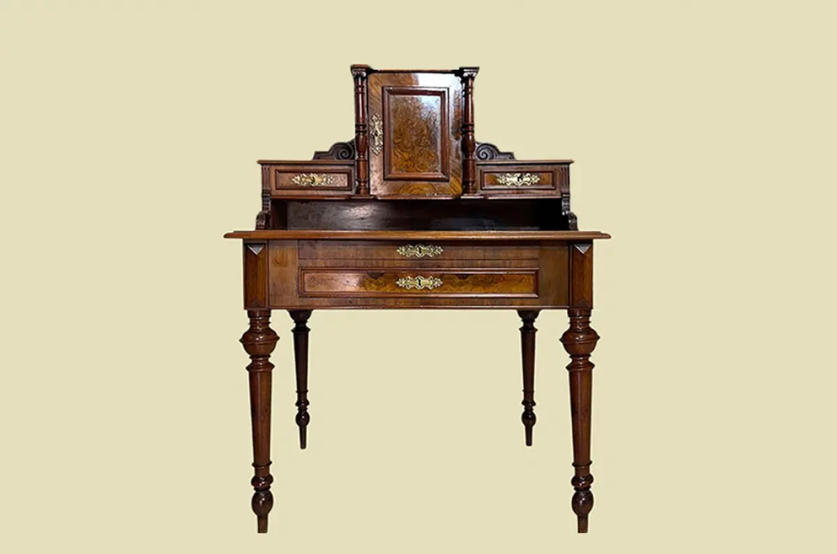 1880er Damen Schreibtisch ANTIK Gründerzeit Nußbaum Sekretär Tisch von 1880 1