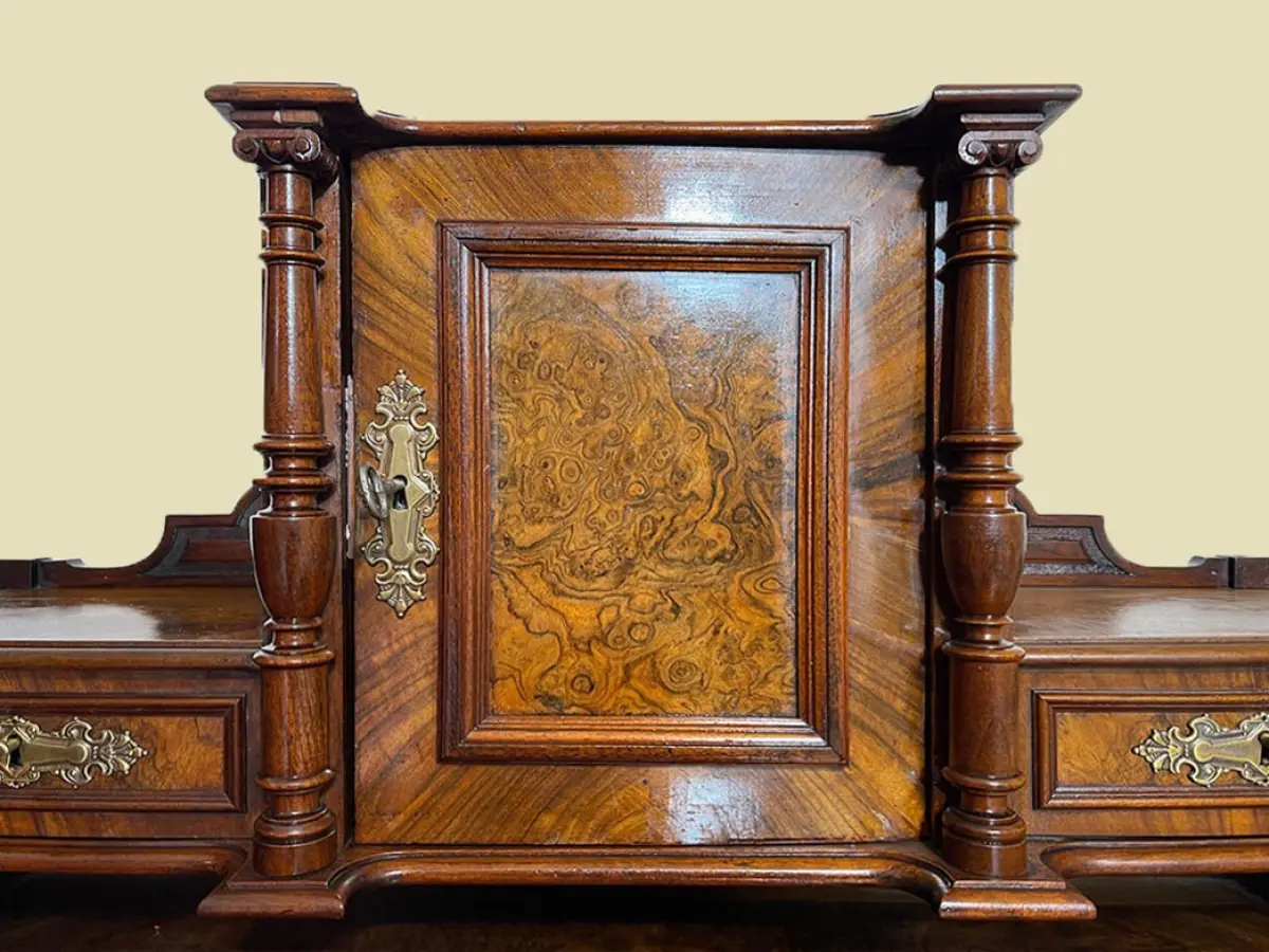 1880er Damen Schreibtisch ANTIK Gründerzeit Nußbaum Sekretär Tisch von 1880 11