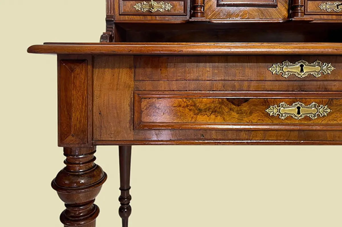 1880er Damen Schreibtisch ANTIK Gründerzeit Nußbaum Sekretär Tisch von 1880 12