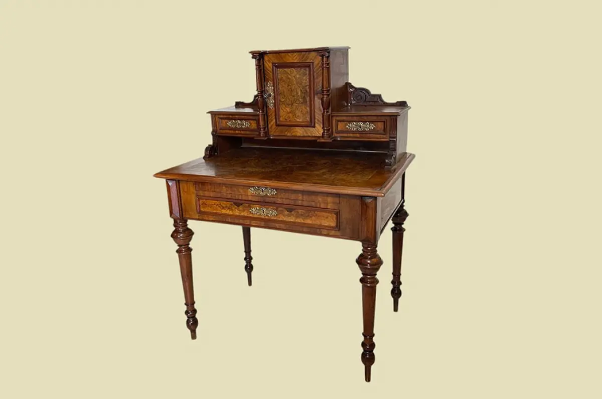 1880er Damen Schreibtisch ANTIK Gründerzeit Nußbaum Sekretär Tisch von 1880 2