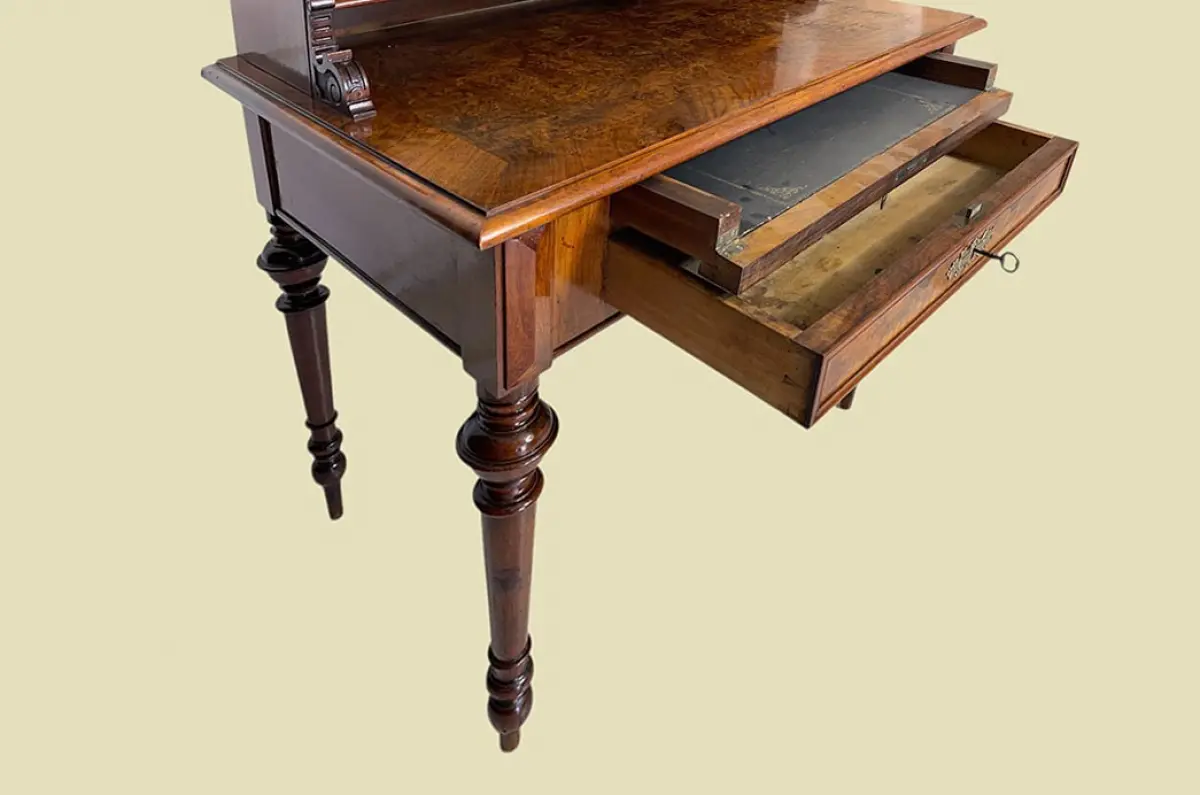 1880er Damen Schreibtisch ANTIK Gründerzeit Nußbaum Sekretär Tisch von 1880 6