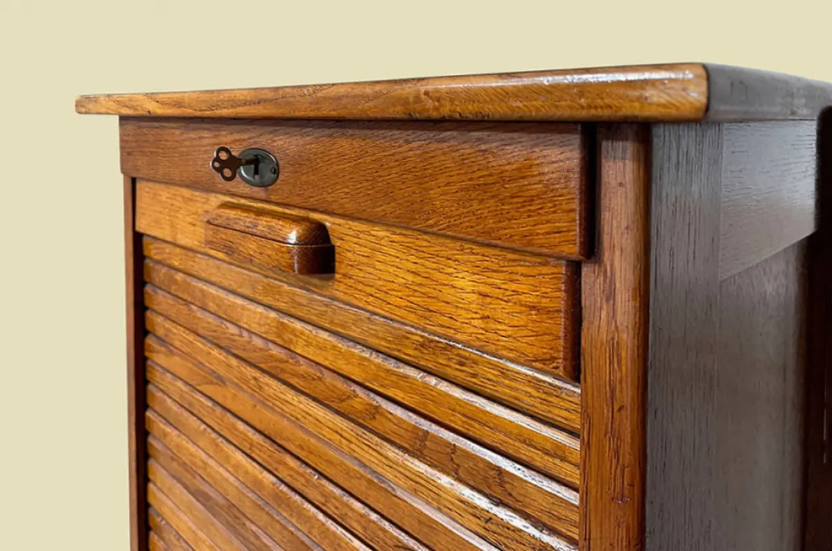 1920er Rolladenschrank ANTIK Jugendstil Art Deco Klavier Notenschrank von 1920 12