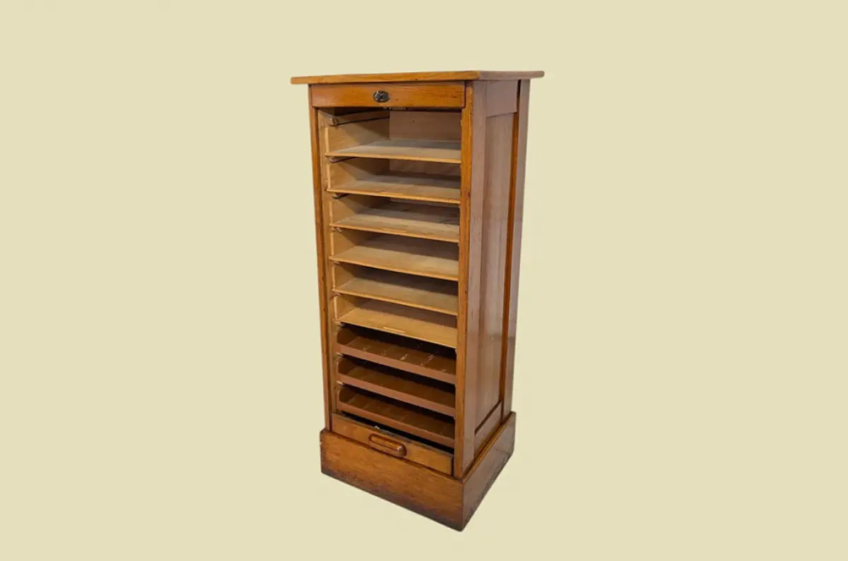 1920er Rolladenschrank ANTIK Jugendstil Art Deco Klavier Notenschrank von 1920 7