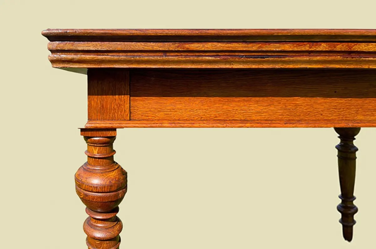 Großer Tisch ANTIK Gründerzeit Eiche Kulissentisch Esstisch von 1880 ausziehbar 12