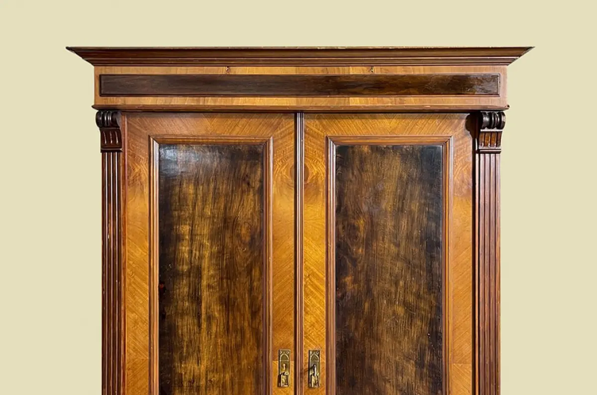 1880er Kleiderschrank ANTIK Gründerzeit Nußbaum Schrank von 1880 15