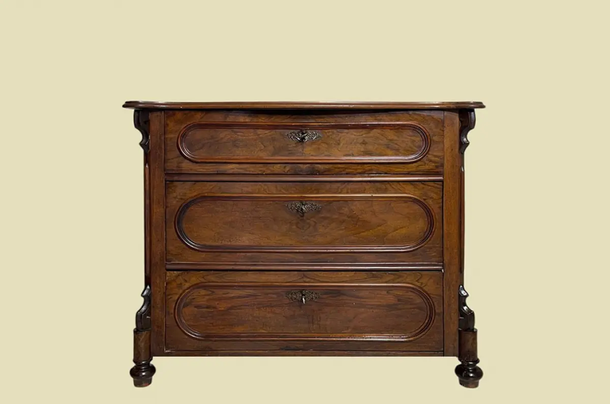 1840er Kommode ANTIK Louis Philippe Nußbaum Schrank Sideboard von 1840