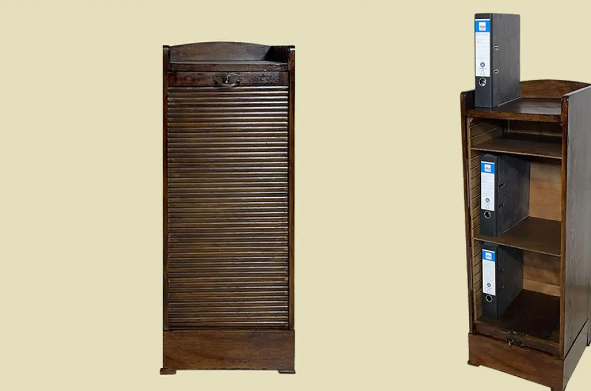 1920er ANTIK Jugendstil Art Deco Rolladen Noten Akten Schrank von 1920
