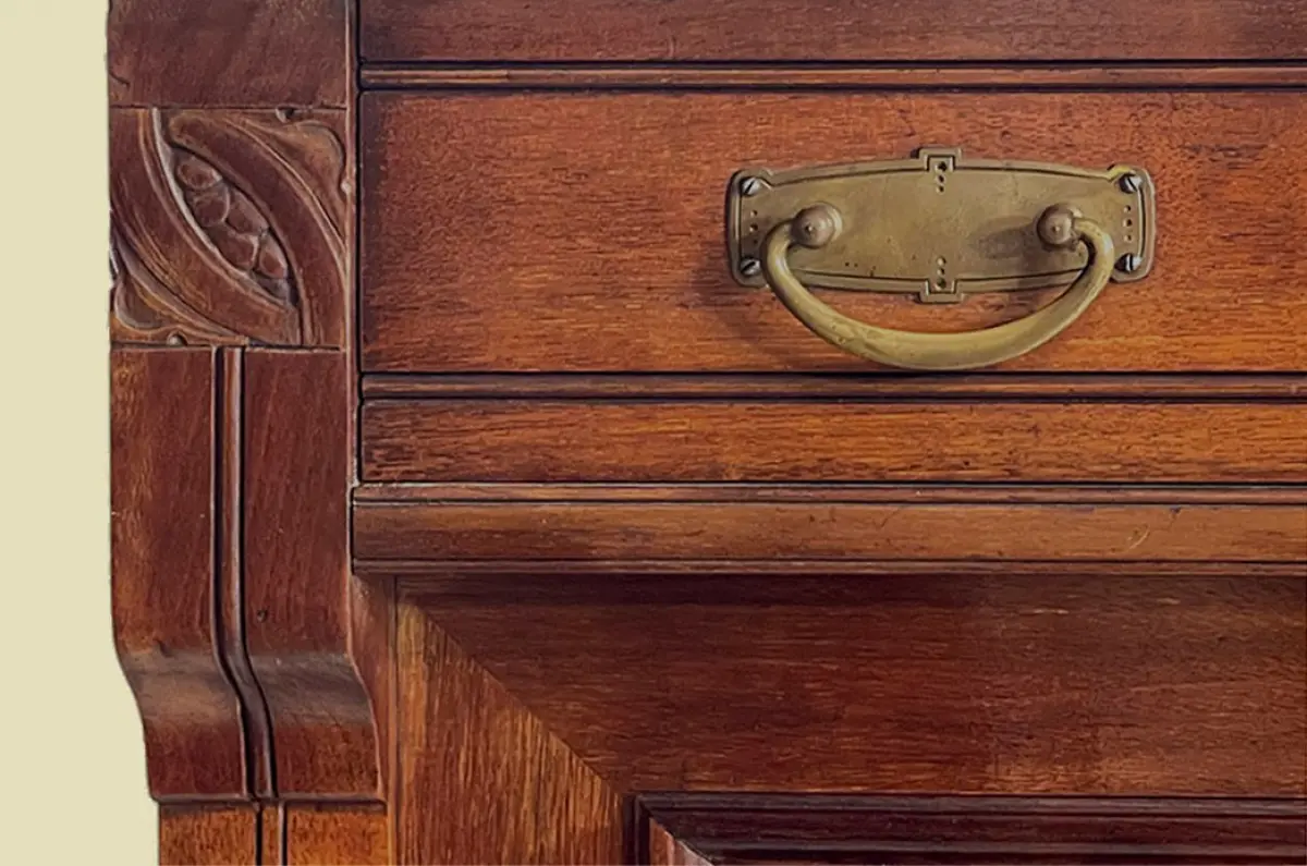 1920er Vertiko ANTIK Jugendstil Nußbaum Kommode Schrank von 1920 11