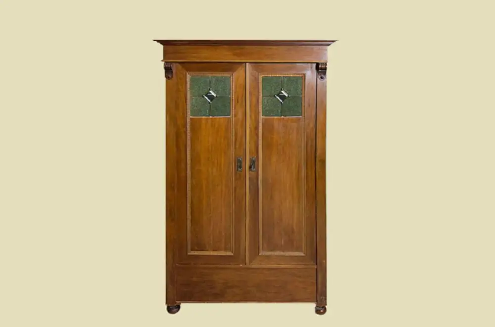 1920er Kleiderschrank ANTIK Jugendstil Nußbaum Schrank von 1920 0