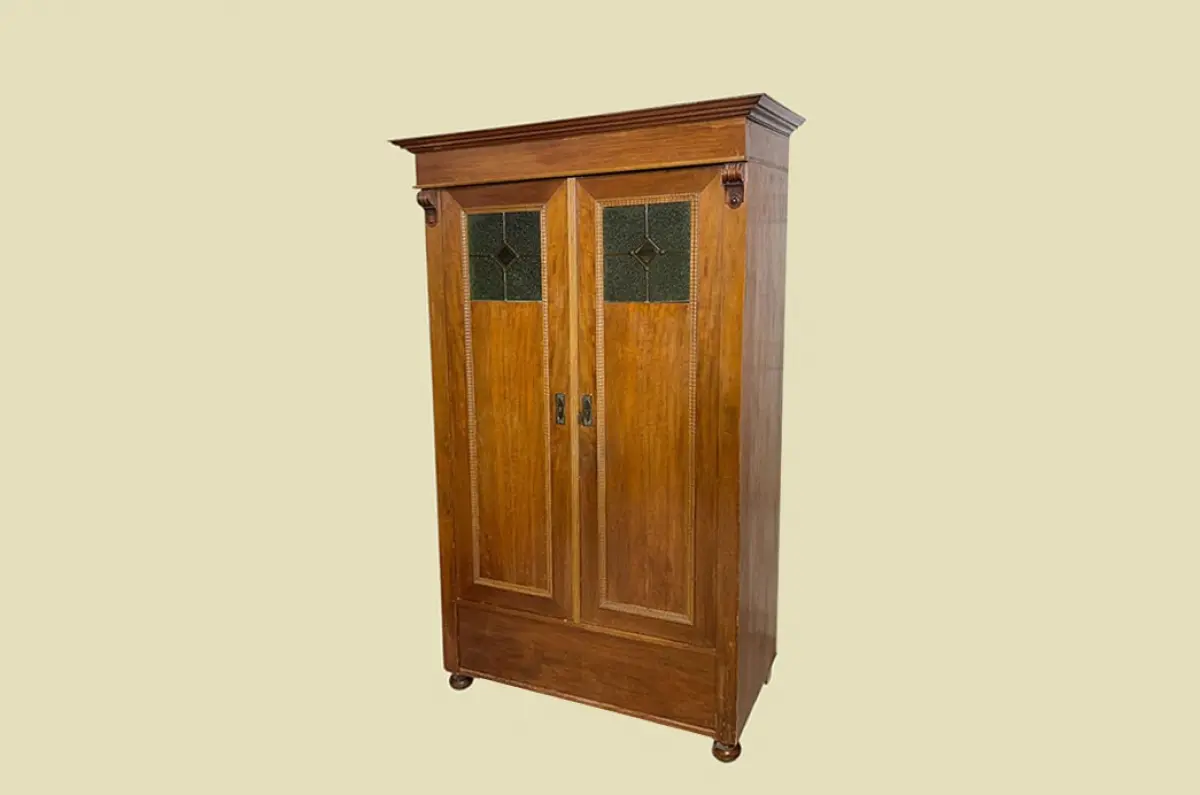 1920er Kleiderschrank ANTIK Jugendstil Nußbaum Schrank von 1920 1