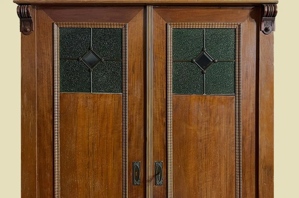 1920er Kleiderschrank ANTIK Jugendstil Nußbaum Schrank von 1920 12