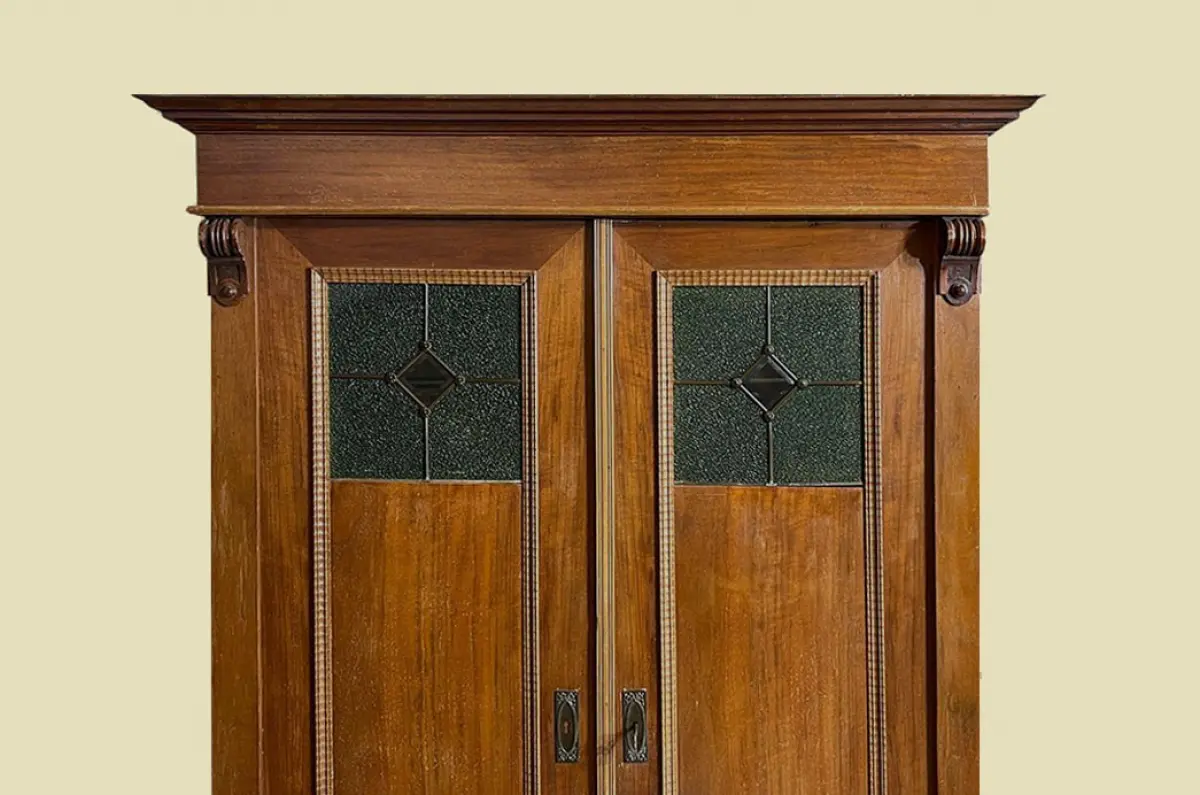 1920er Kleiderschrank ANTIK Jugendstil Nußbaum Schrank von 1920 14