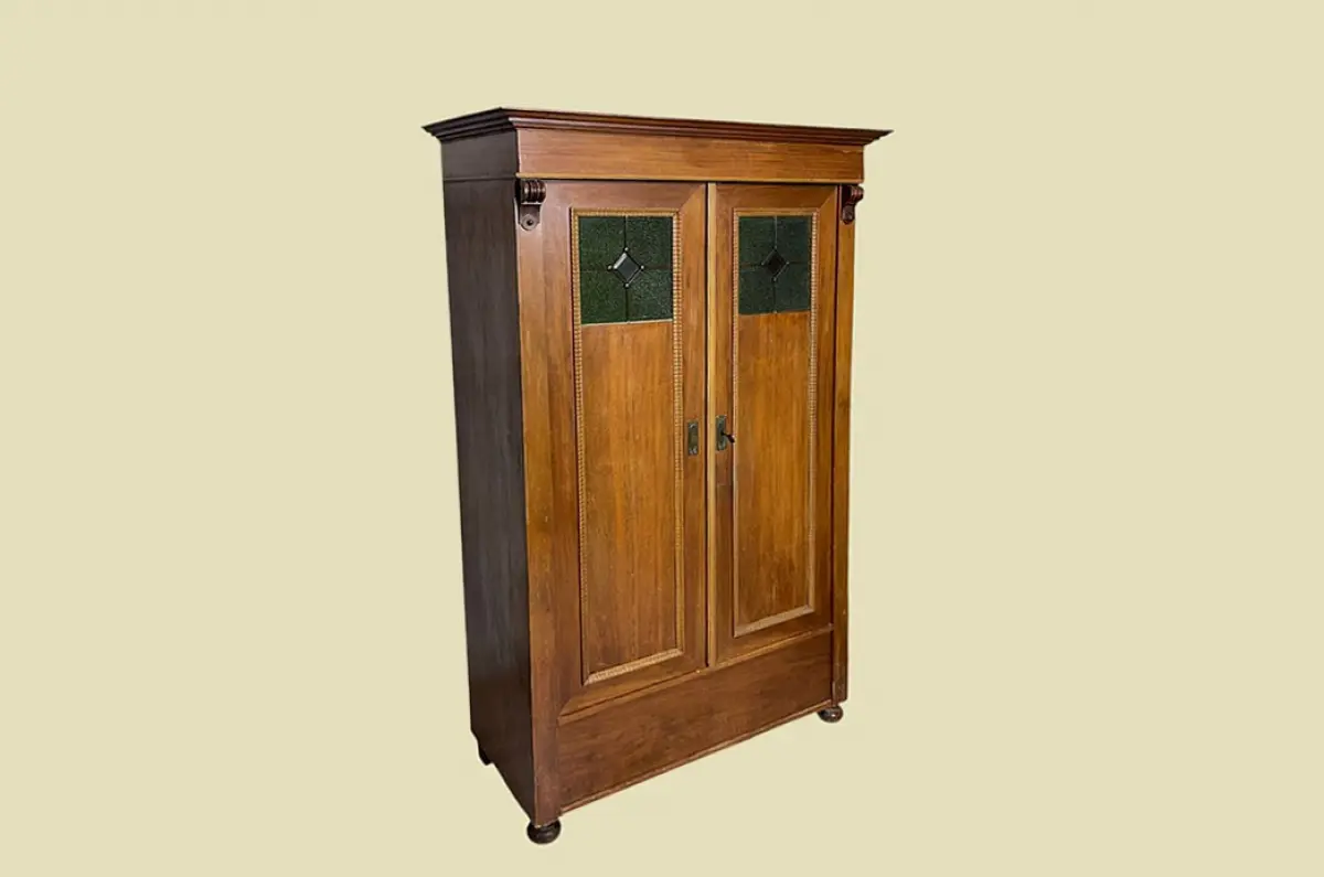 1920er Kleiderschrank ANTIK Jugendstil Nußbaum Schrank von 1920 2