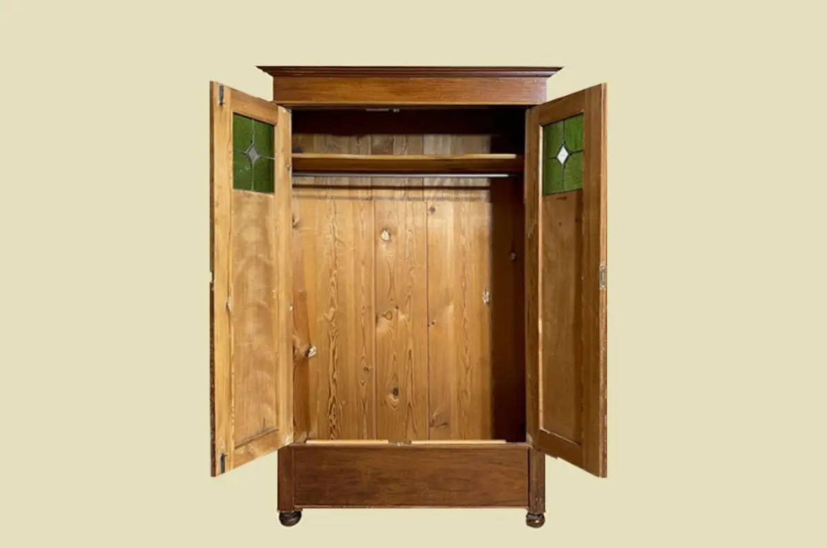 1920er Kleiderschrank ANTIK Jugendstil Nußbaum Schrank von 1920 3