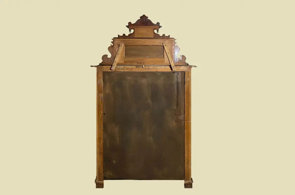 1880er Vertiko ANTIK Gründerzeit Nußbaum Kommode Schrank mit Aufsatz von 1880 17