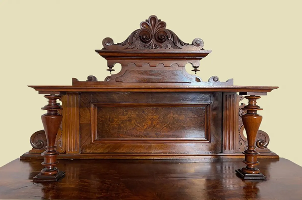 1880er Vertiko ANTIK Gründerzeit Nußbaum Kommode Schrank mit Aufsatz von 1880 3