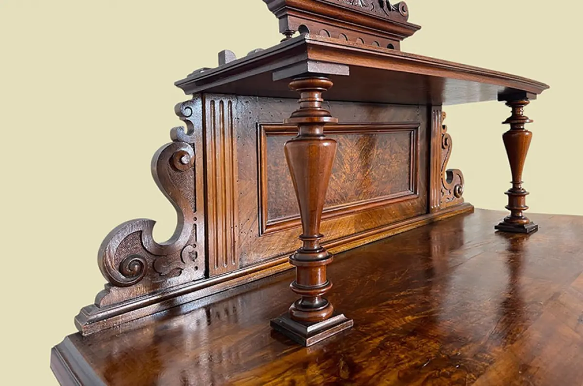 1880er Vertiko ANTIK Gründerzeit Nußbaum Kommode Schrank mit Aufsatz von 1880 6
