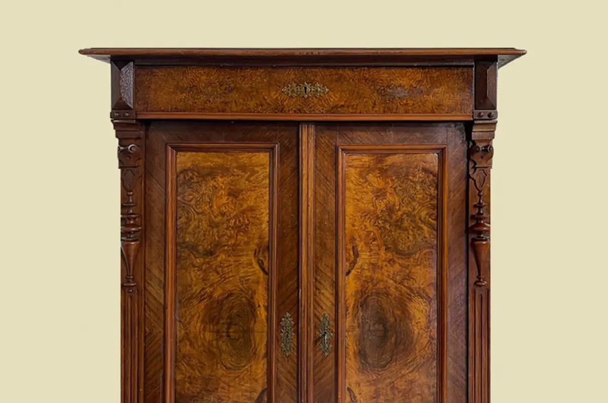 1880er Vertiko ANTIK Gründerzeit Nußbaum Kommode Schrank von 1880 14