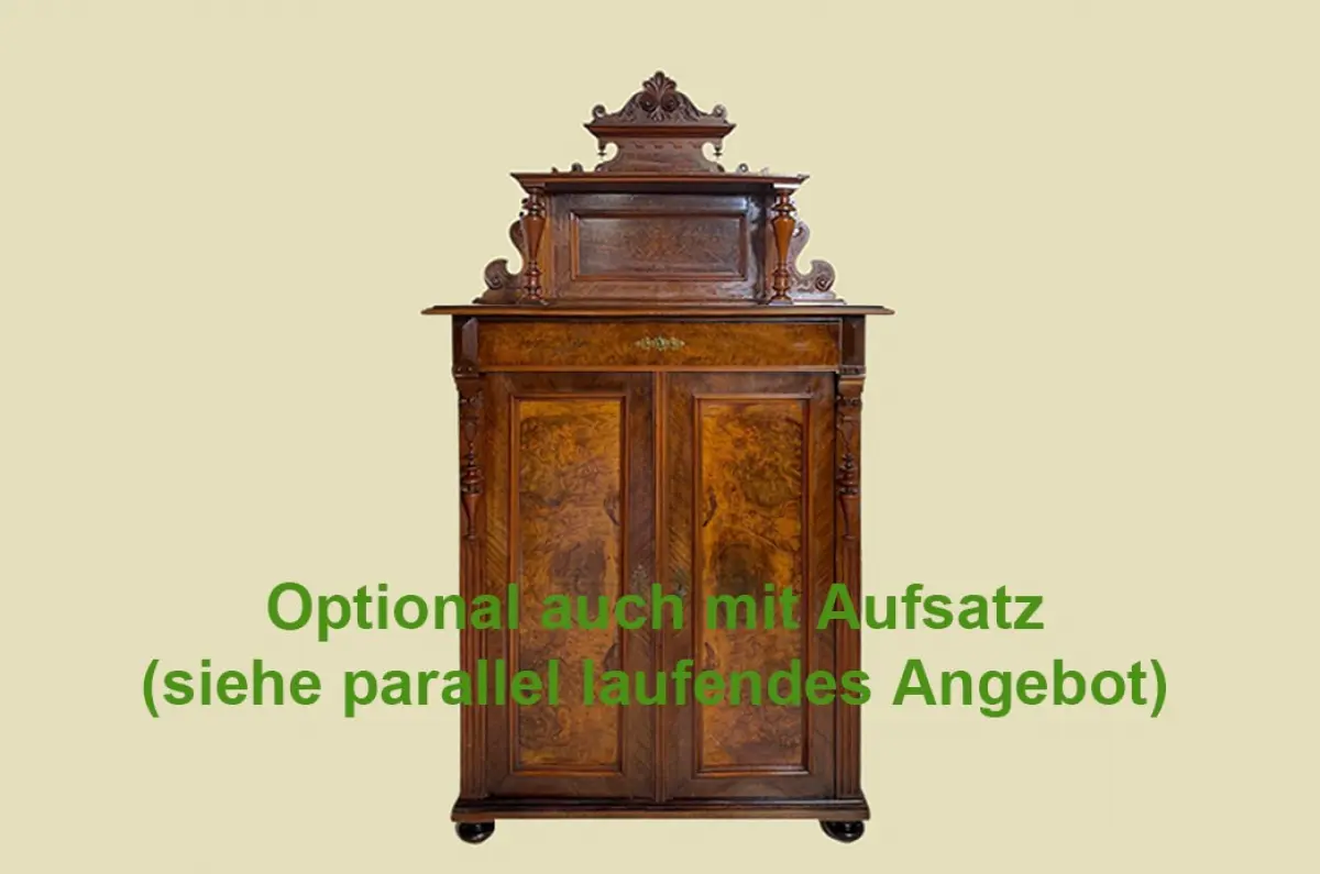 1880er Vertiko ANTIK Gründerzeit Nußbaum Kommode Schrank von 1880 18