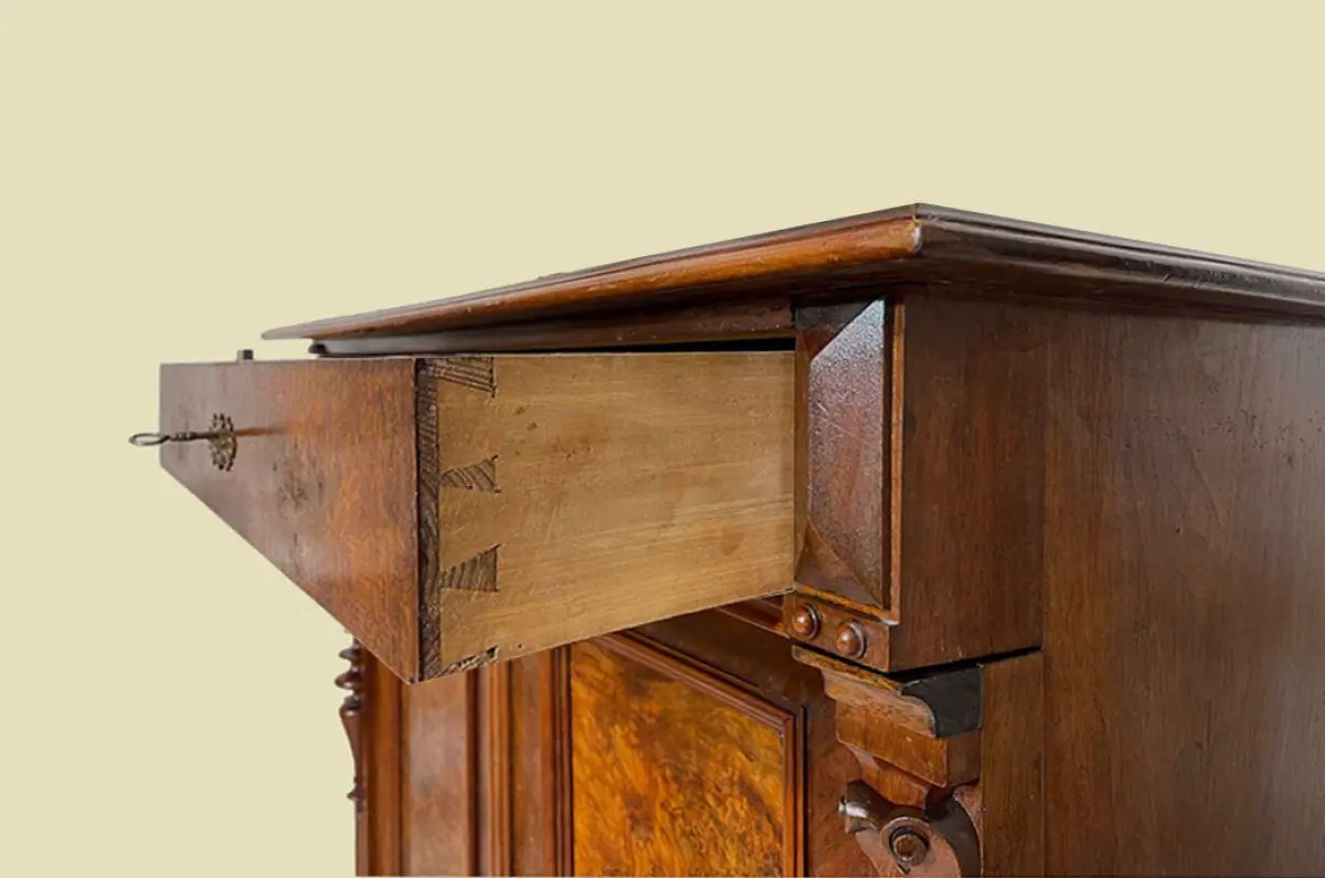 1880er Vertiko ANTIK Gründerzeit Nußbaum Kommode Schrank von 1880 7