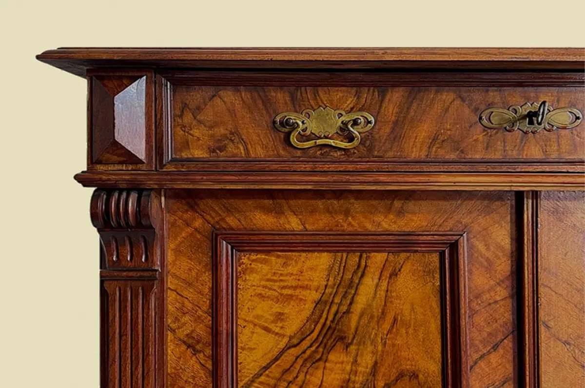 1880er Vertiko ANTIK Gründerzeit Nußbaum Kommode Schrank von 1880 10