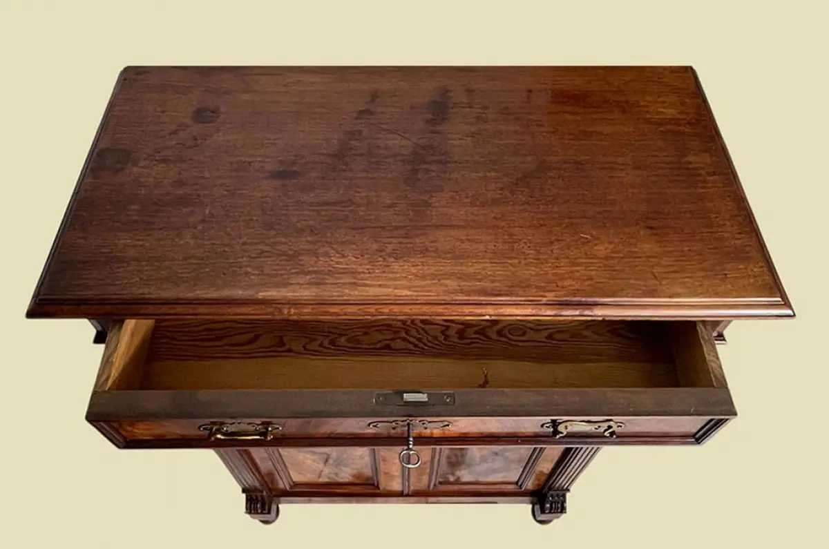 1880er Vertiko ANTIK Gründerzeit Nußbaum Kommode Schrank von 1880 6