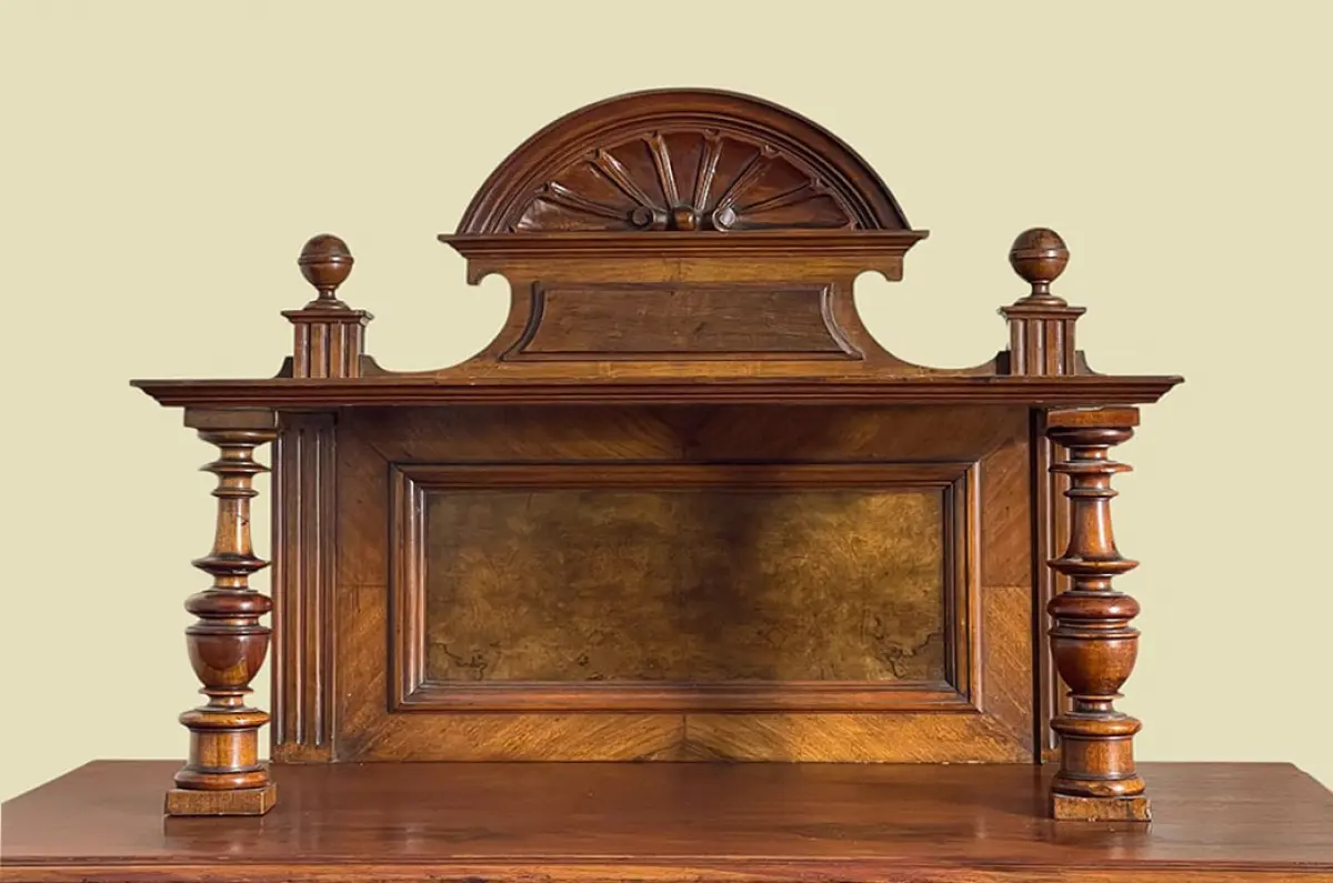 1880er Vertiko ANTIK Gründerzeit Nußbaum Kommode Schrank mit Aufsatz 10