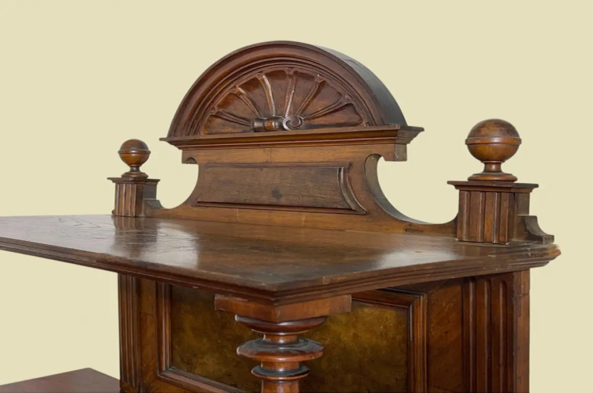 1880er Vertiko ANTIK Gründerzeit Nußbaum Kommode Schrank mit Aufsatz 11