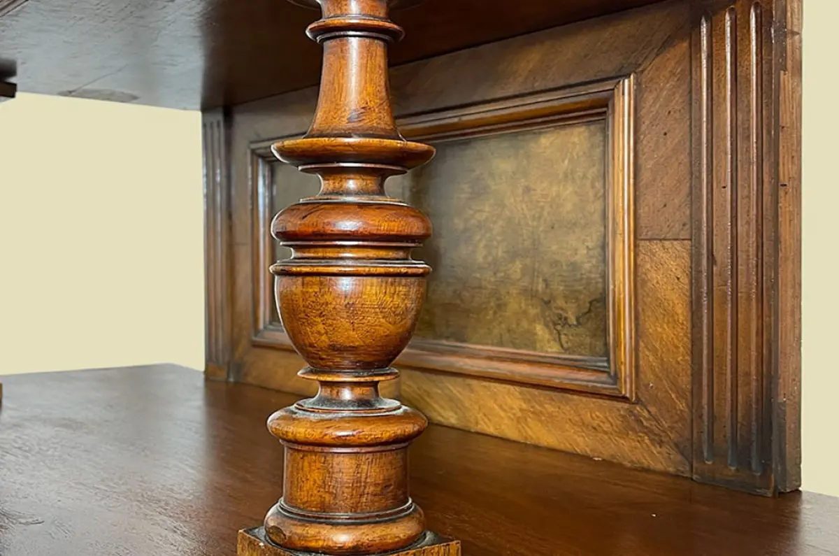 1880er Vertiko ANTIK Gründerzeit Nußbaum Kommode Schrank mit Aufsatz 12