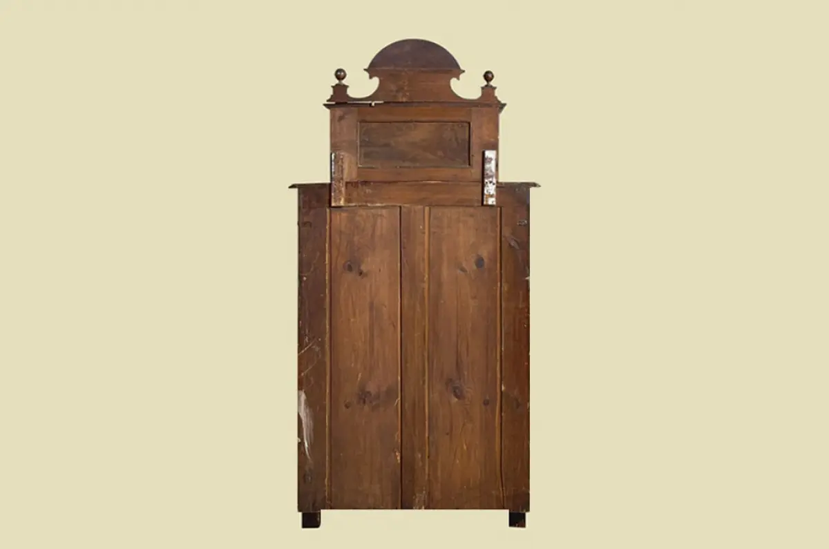 1880er Vertiko ANTIK Gründerzeit Nußbaum Kommode Schrank mit Aufsatz 18
