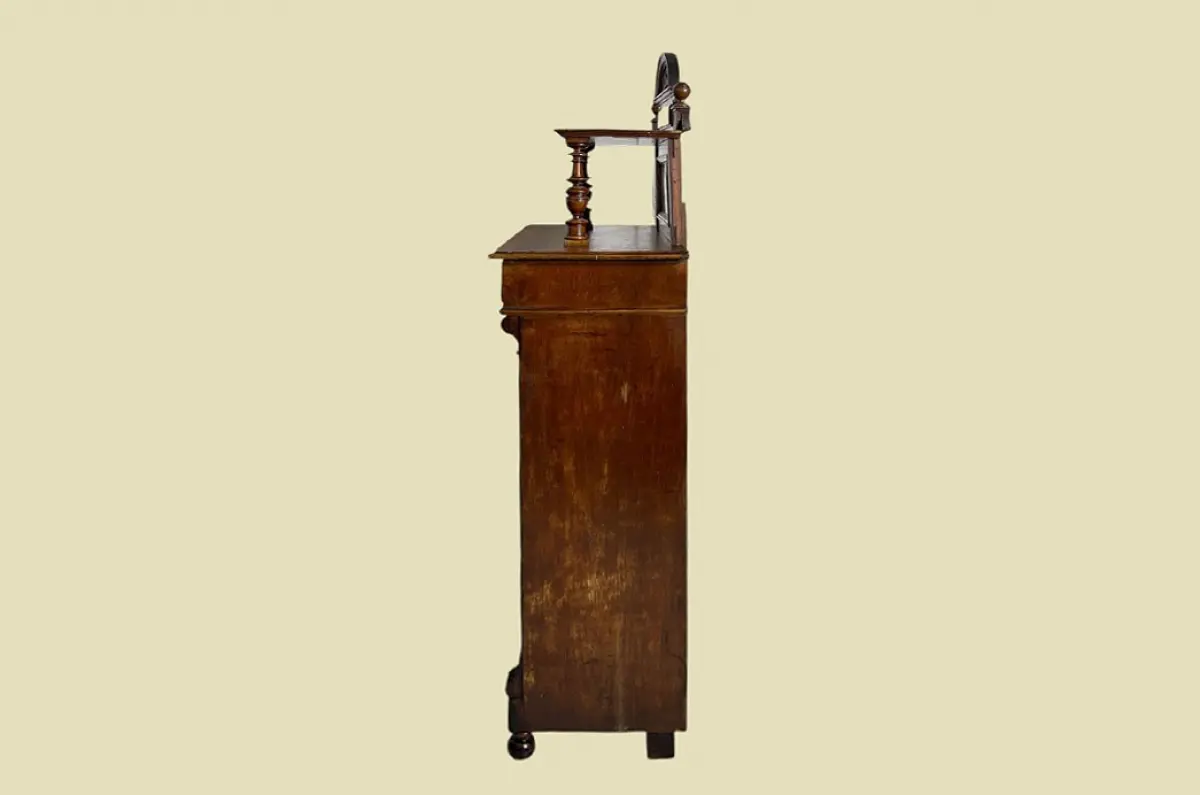 1880er Vertiko ANTIK Gründerzeit Nußbaum Kommode Schrank mit Aufsatz 19