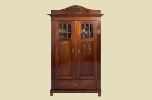 1920er Kleiderschrank ANTIK Jugendstil Vitrine Bücher Schrank von 1920