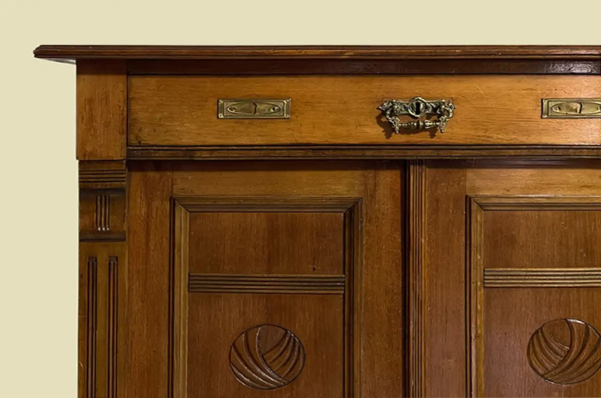 1920er Vertiko ANTIK Jugendstil Nußbaum Kommode Schrank von 1920 12