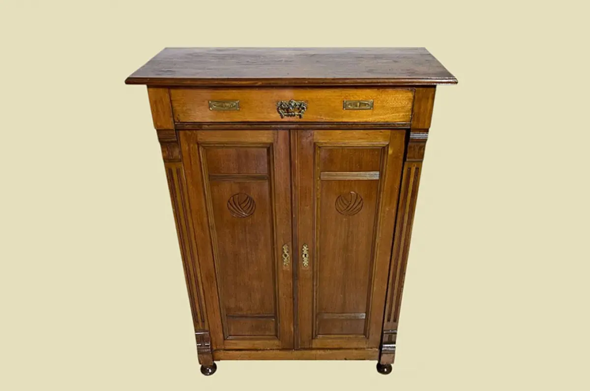 1920er Vertiko ANTIK Jugendstil Nußbaum Kommode Schrank von 1920 2
