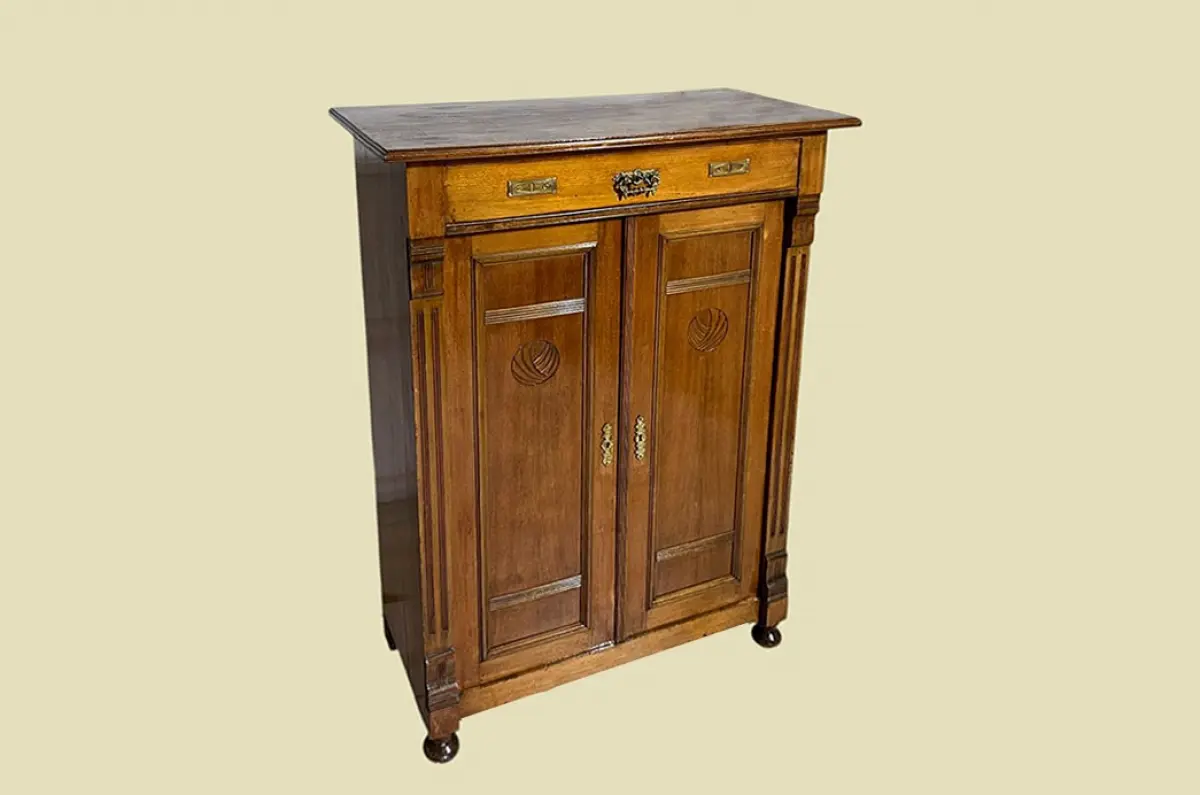 1920er Vertiko ANTIK Jugendstil Nußbaum Kommode Schrank von 1920 3